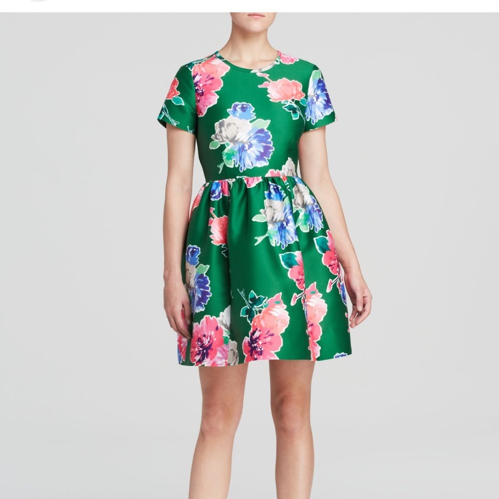 Kate Spade Green Floral Mini Dress